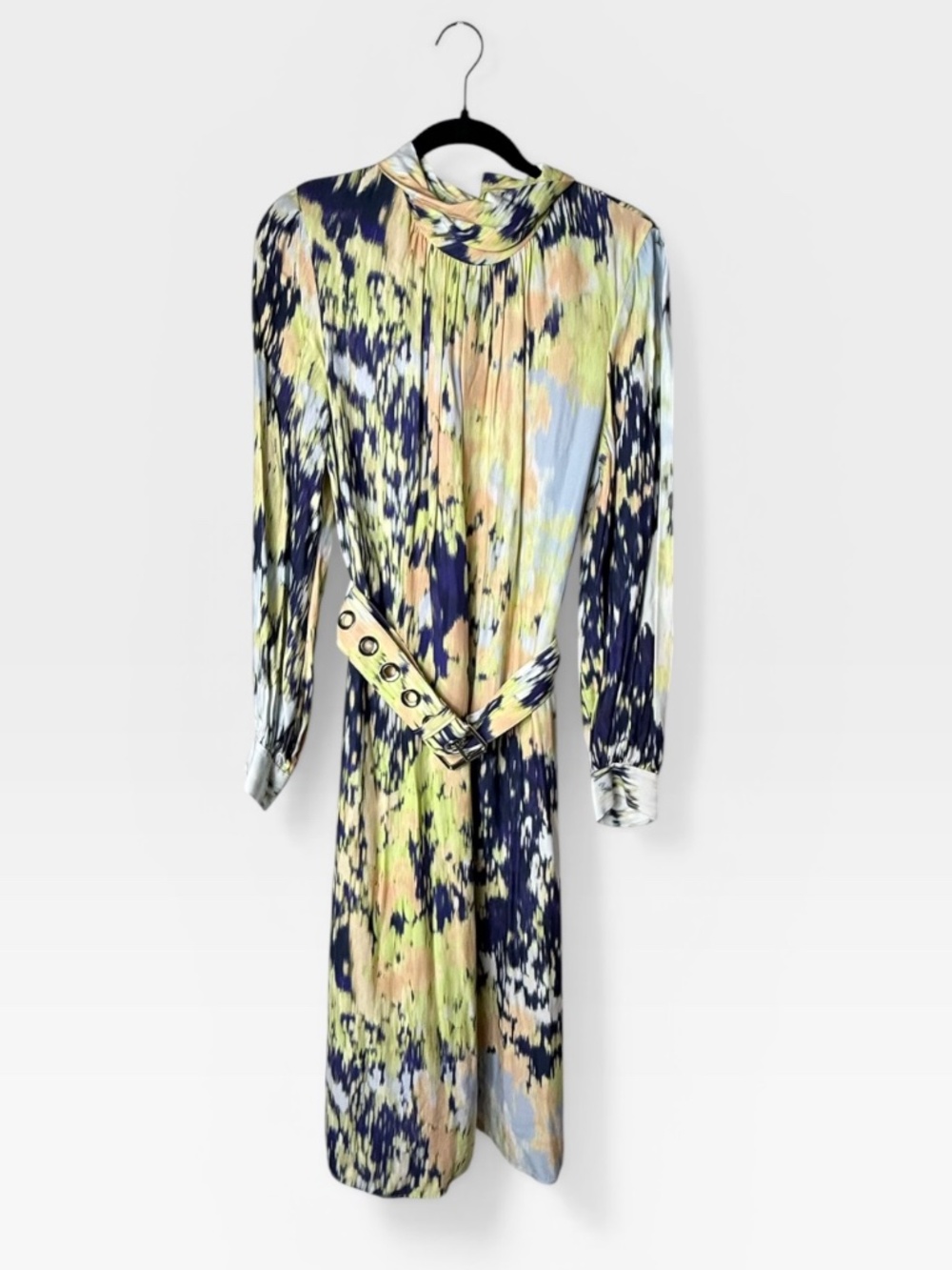 Lafayette‎ 148 New York printed viscose Crepe Midi Dress Size Large (0)